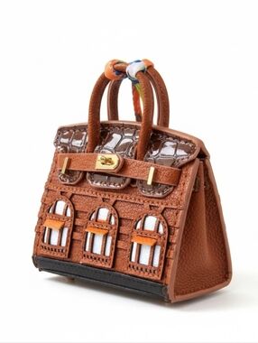 Bag Charm AirPods Case - Brown